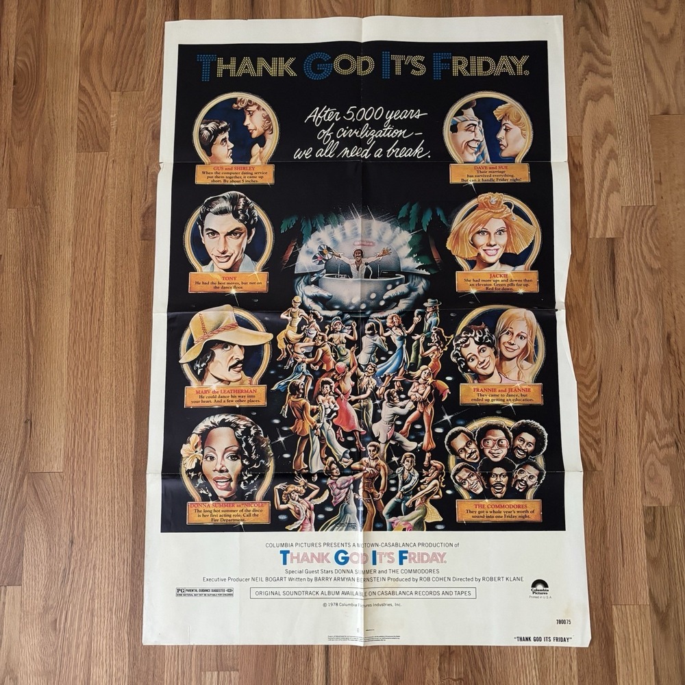 Vintage Movie Poster Thank God It's Friday 1978 One Sheet 27x41